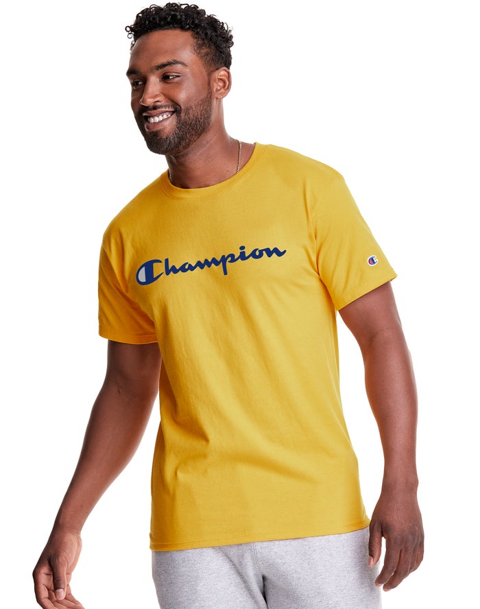 Camiseta Champion Hombre - Classic Jersey Script Logo ( Amarillo ) 7106458-GK